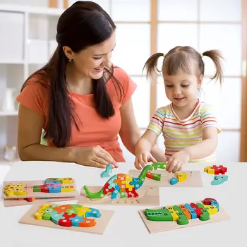3Packs Garoto de Madeira Puzzle Criança Animais de Dinossauro Carro Quebra-cabeça Brinquedos para Crianças de Educação infantil Montessori Itens de Meninos Meninas rapazes raparigas Presentes  10
