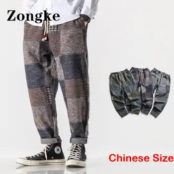 Zongke Estilo Chinês Reta Casual Calças dos Homens de Roupas de Streetwear Calças Para Homens de Calças de Moda Chinês Tamanho 5XL 2022 Outono  5
