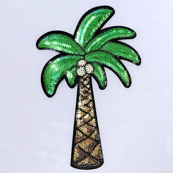 Grande árvore de coco Com Lantejoulas Patches de Moda de Ferro No Adorno De Roupas, Sacos de DIY Decalque de Vestuário, Acessório 16*25mm K201  5