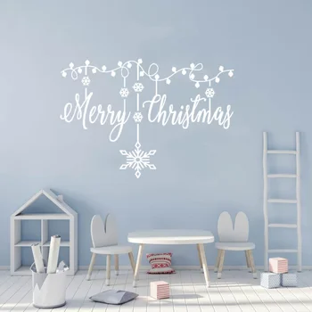 Natal floco de Neve adesivos, Feliz Natal a Janela de uma Loja de Decoração sinal, Natal Decoração da Casa Adesivo de Parede Decalques  1