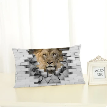 3D Leão, Tigre, Cão Personalizado Travesseiro Fronha 50x70 50X90 Almofadas Decorativas Cobrir os Negros de origem Animal leão de roupa de Cama do navio da Gota  5