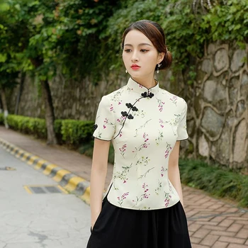 Chinês Tops mulheres de roupas Camisa China Mulher Moderna, de Estilo Chinês, cheongsam Blusa Retro Qipao Camisa Roupas Tradicionais Tops  4