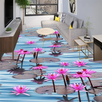 BEIBEHANG 3D fresco personalizado lírio de água 3D sala de estar, quarto espessada em carpete pintura de decoração de papel de parede papel de parede  10