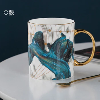 Criativo Irregular de Cerâmica Xícara de Café com Ouro Lidar com Cerâmica Artesanal Xícara de Chá de Viagens, Utensílios de Cozinha Nórdica Casa de Café  5