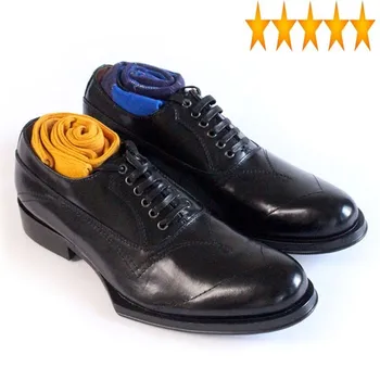 Marca Geométricas Plataforma De Homens Superior Formal Oxfords De Luxo Natureza Couro Pista Homem De Negócios Calçado Bloco De Saltos De Sapatos  5