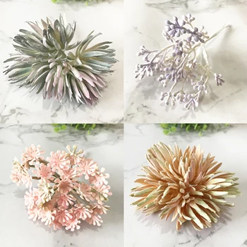 6 pcs mini flores de lavanda flores artificiais do Natal feito à mão de casamento, decoração DIY scrapbook caixa de presente  5