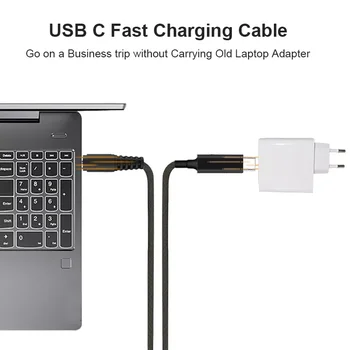 2022 Tendência USB do Tipo C, do Poder do Portátil do Adaptador de Cabo de Carregamento do Cabo Dc Jack Plug Duplo E-Mark Chip Conversor para Portáteis Hp  0