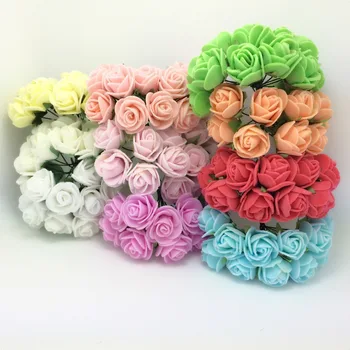 QUENTE!!! 2X2.5cm cabeça Multicolor EVA rosa de espuma mini Buquê de flores de cor sólida/Scrapbooking artificial flores rosa 144pcs/sacos  5