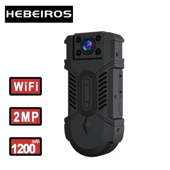 Hebeiros Wifi HD 1080P Mini Bateria 1200mAh Polícia Câmera de Bolso Wearable Moto Esporte Portátil de Segurança CFTV Visão Noturna Áudio  5
