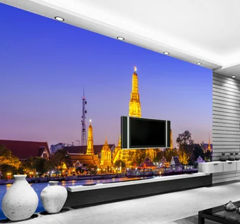 Plano de fundo personalizado parede Tailandês Palácio Real de Ouro Edifício Torre de TV, Sala de estar, Quarto de Fundo, papel de Parede 3d papel de parede para parede  10