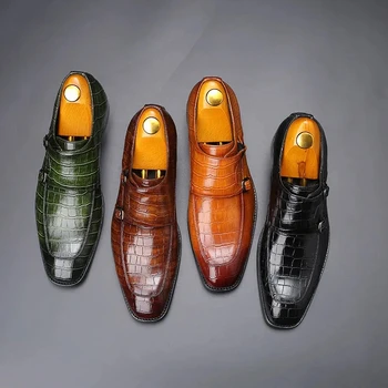 Homens Sapatos de Couro de Primavera E Outono, Diário Novo coreano de Negócios Vestido Casual de Couro Fivela Tendência da Moda Sapatos de homem  5