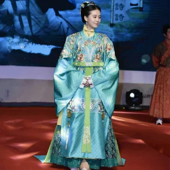 2 Projetos de Princesa ou Imperatriz Lindo Hanfu Traje para as Mulheres TV Play Imperial Doctress cor-de-Rosa Bordado Traje Hanfu  5