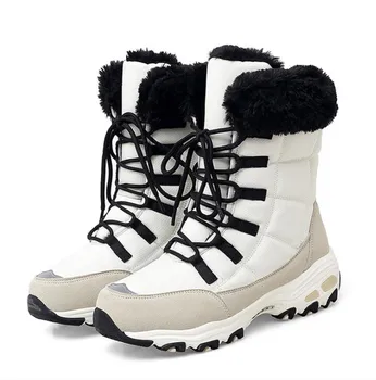 As mulheres do Tornozelo Botas para Mulheres Sapatos de Inverno, Manter-se Aquecido Impermeável Botas de Neve de Senhoras Lace-up Plus Tamanho 42 Botas Chaussures Femme  10