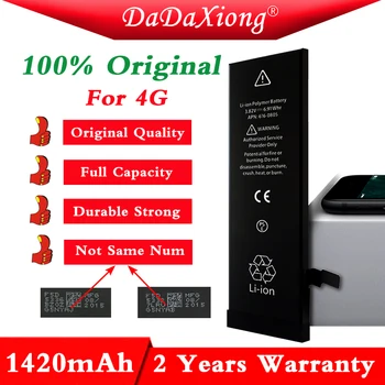 DaDaXiong Original da Fábrica 10pcs/Lot Qualidade AAAA 1420mAh 3,7 V 0 Zero Ciclo de Bateria Para IPhone 4 4G Substituição de Peças de Reparo  4