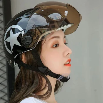 Respirável Homens Mulheres de Capacetes para motociclistas de Verão ao ar livre passeios de Segurança Chapéu de Face Aberta Chapéu de Segurança para Moto  2