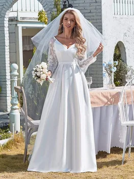 Simples Vestido de Noiva de Um Ombro-Vestido de Noiva Branco de Tecido é de Baixo Estiramento Vestidos de Noiva Sereia Robe de mariée  5