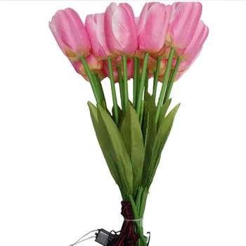 20 Peças De Tulip Luminosa Simulação Filigrana Pano de Tulipas de várias Cores Paisagem Luzes da Flor do Mar de Dia dos Namorados ao ar livre  5