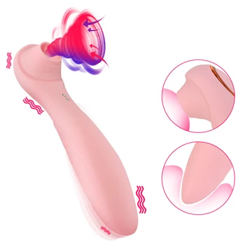 Chupando Vibrador de Dupla Cabeça de Vibração Vibrador Sex Shop Mamilo Clítoris Otário Brinquedos Sexuais para as Mulheres, G-Spot Vagina Estimulação  10