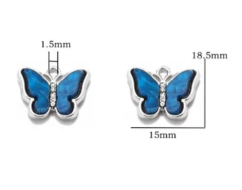 10pcs/lot 18*15mm borboleta Liga de Gotejamento de Óleo de Pingentes para DIY feitos a mão da Jóia Colar de Acessórios fg4dx  10