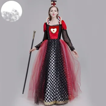 Cosplay Rainha Vermelha Traje Para As Mulheres, Vestir Traje De Halloween Para Adultos Festa De Carnaval De Roupas  5