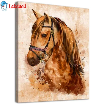 nova chegada completo quadrado redondo broca de diamante pintura cabeça de cavalo Resumo 5D diamante mazayka bordado venda de animais de parede decoração  10