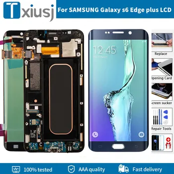 100% Original Super AMOLED de LCD Para SAMSUNG Galaxy S6 Borda e Visor LCD G928 G928F conjunto do Digitador da Tela de Toque  5