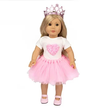 Roupas de boneca para a 45cm da boneca Americana de acessórios de Moda de branco vestido de princesa presentes de Natal para crianças  5