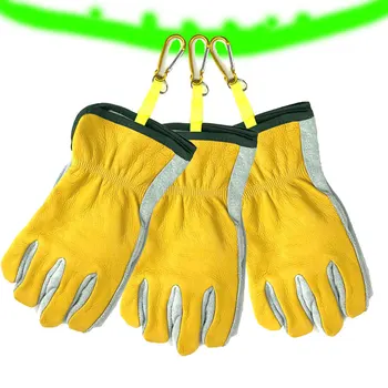 NMSafety Amarela de Couro Luvas de Trabalho dos Homens de Couro de Segurança de Construção de Soldagem Luva Protetora  5