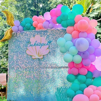 Sereia Balão De Macaron Garland Arco Kit De Látex Confete Balões De Casamento, Festa De Aniversário, Decorações De Chá De Bebê Festa Suppiles  10