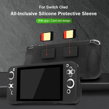 Silicone Caso Protetor de Jogo de Console de Pele Protecção de Quadro para Mudar OLED de Acessórios para Nintendo OLED Shell Capa com alça  10