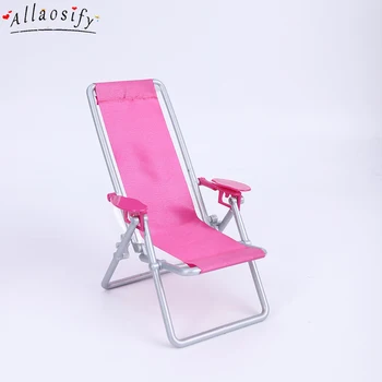 Allaosify Casinha De Bonecas Móveis Escala 1/6 Dobrável Cadeira De Banho Acessórios Para A Boneca Para A Cadeira De Praia Salão Vermelho Da Rosa  5