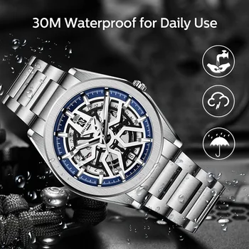 Marca de luxo do Aço Inoxidável Relógios de Homens Warterproof Esportes Mens Watch Moda Relógio Masculino Negócio de Quartzo relógio de Pulso QW007  5