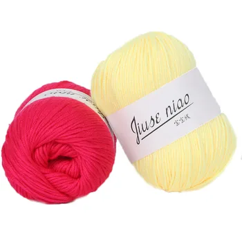 50g 1PC Robusto Colorido Mão que Knitting o Leite do Bebê do Algodão do Crochê, Tricô de Lã de Alta Qualidade Quente DIY Tricô Manta de Crochê Fio  5