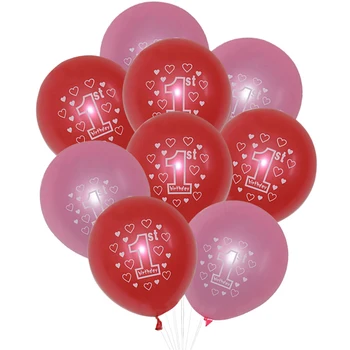20PCS Aniversário Balões Número 1º Número Impresso Festa de Balões de Látex Balão de Aniversário do Conjunto de Decoração para uma Festa  5