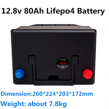 GTK DE 12,8 V 80Ah Lifepo4 bateria tela de LCD com forte BMS para a energia Solar, Armazenamento de energia do sistema de 14,6 v 10A carregador  2