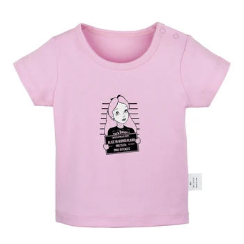 Princesa Alice no Wonderlan Linda Menina Tattoo Design Recém-nascido camisetas de Bebê Criança pequena Gráfica Sólido Cor de Manga Curta T Tops  5