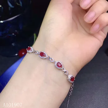 KJJEAXCMY boutique prata esterlina da jóia 925 embutidos em ruby natural do sexo feminino pulseira de suporte a detecção de novas gotas de água luxo  10