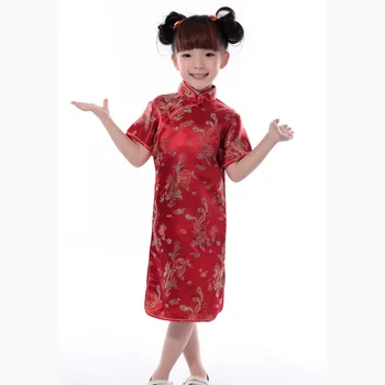 Linda Vermelha Bebê Qipao Menina Vestidos de verão Garoto de Estilo Chinês de chi-pao cheongsam presente de Ano Novo para Crianças, Roupas 072302  10