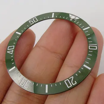 Alta qualidade 39,7 mm verde bisel de cerâmica branca marcas de assistir a moldura inserir ajuste do MAR Relógio masculino  5