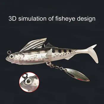 Soft Bait 3D Simulado Fisheye Bionic Isca Longo de Fundição de Bifurcação da Cauda Suave Atração Falso  5