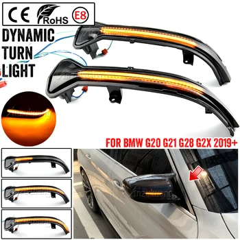 2x De BMW 3er G20 G21 G28 G2x 2019 2020 Dinâmico LED pisca-Pisca Sequencial Indicador de pisca do Lado do Espelho de Vista Traseira Lâmpada  5