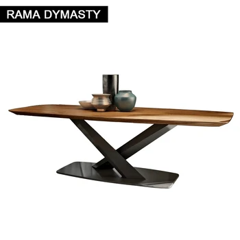 Rama Dinastia simples Nórdicos restaurante mesa de jantar em madeira mesa retangular  5
