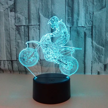 3D Luzes da Noite Andando de Montanha Motocicletas LED Touch ilusão da Lâmpada 7-Mudança de cor USB Candeeiros de Mesa Home Office Decoração de Presente de Luz  10