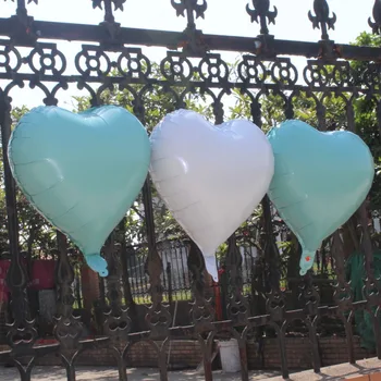 Hortelã verde e branco do Chuveiro de Bebê Decoração ar hélio folha de coração balão de aniversário de casamento de Suspensão Decorações  3