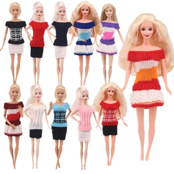 Quatro Colorblock Saias Longas E Sete, de Duas peças, Saia, Blusas e Acessórios da Moda Barbiees Boneca de Brinquedos para Crianças da Geração Presente  5