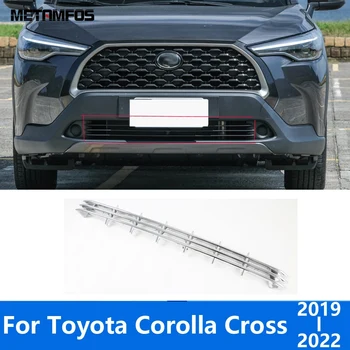 Para Toyota Corolla Cruz 2019 2020 2021 2022 Cromado Pára-Choque Dianteiro, Grade Grade De Corrida Grill Tampa Guarnição Acessórios De Estilo Carro  5