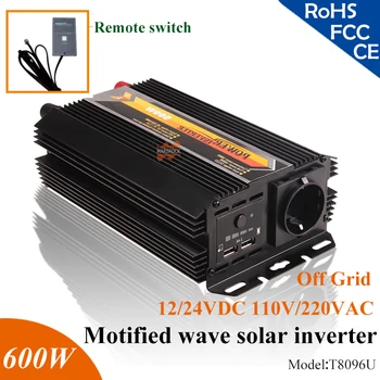 600W 12V 24V forma de onda da tenso de inversores solares de uso doméstico fora da grade, inversor solar com 5V USD  5