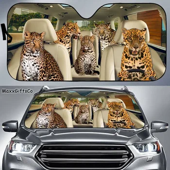Leopard Carro Pára-Sol, O Leopard-Brisa, Família Leopard-Sol, O Leopard Acessórios Carro, Carro De Decoração, Presente Para O Pai, A Mãe  5