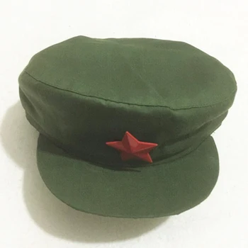 Comemorativa do Chinês militar cap tipo 65 vermelho de linho cinco Estrelas militar capr  5