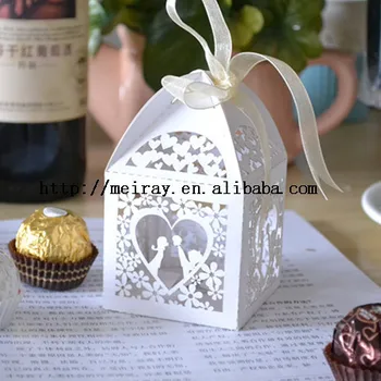 270pcs/muito decorativas para doces caixa de presente , branco e marfim em forma de coração decoração festa chocolate favor caixas para a festa  10